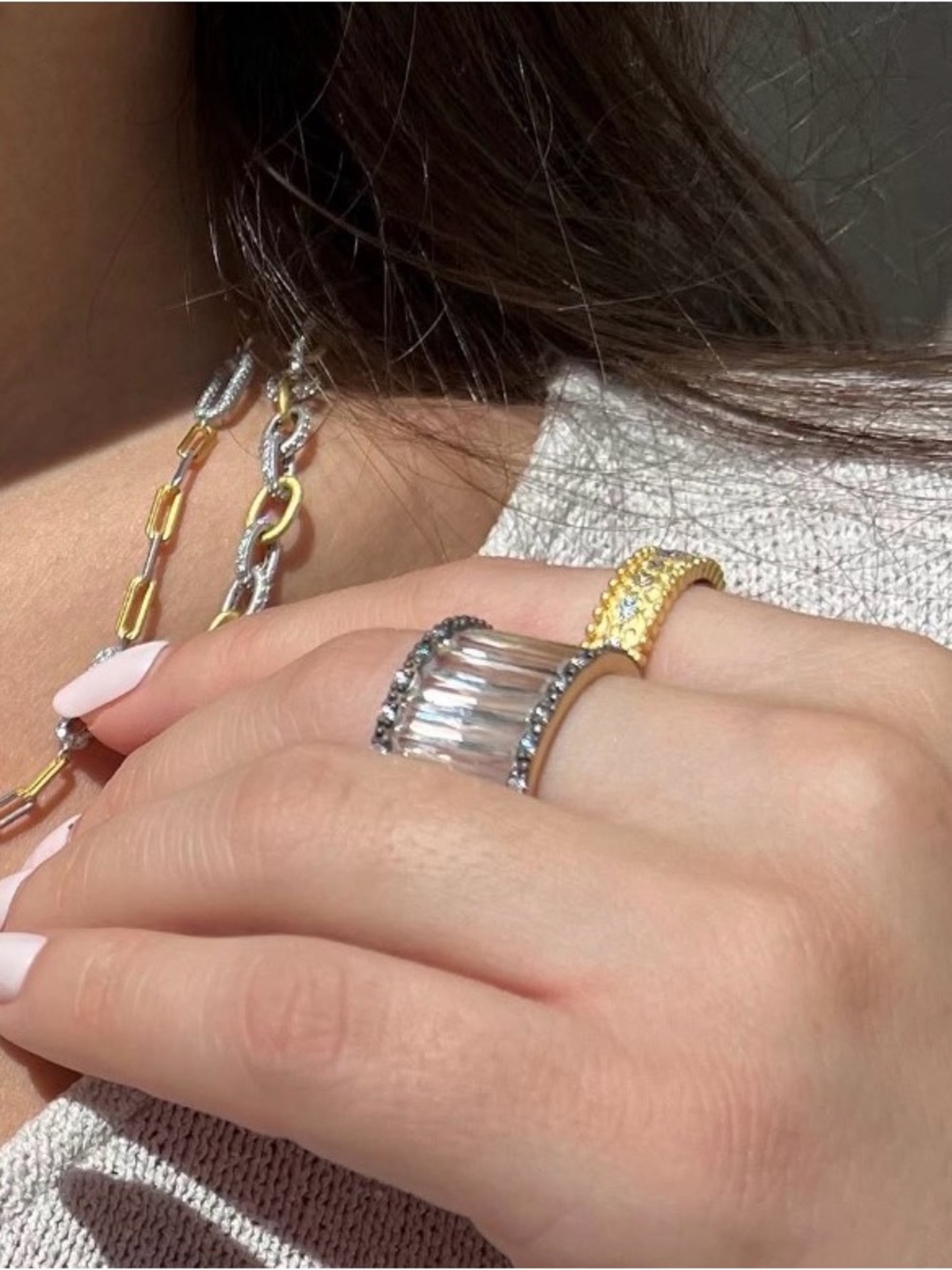 Freida Rothman City Lights Baguette Cigar Band Size 6 - Picture 3 of 3